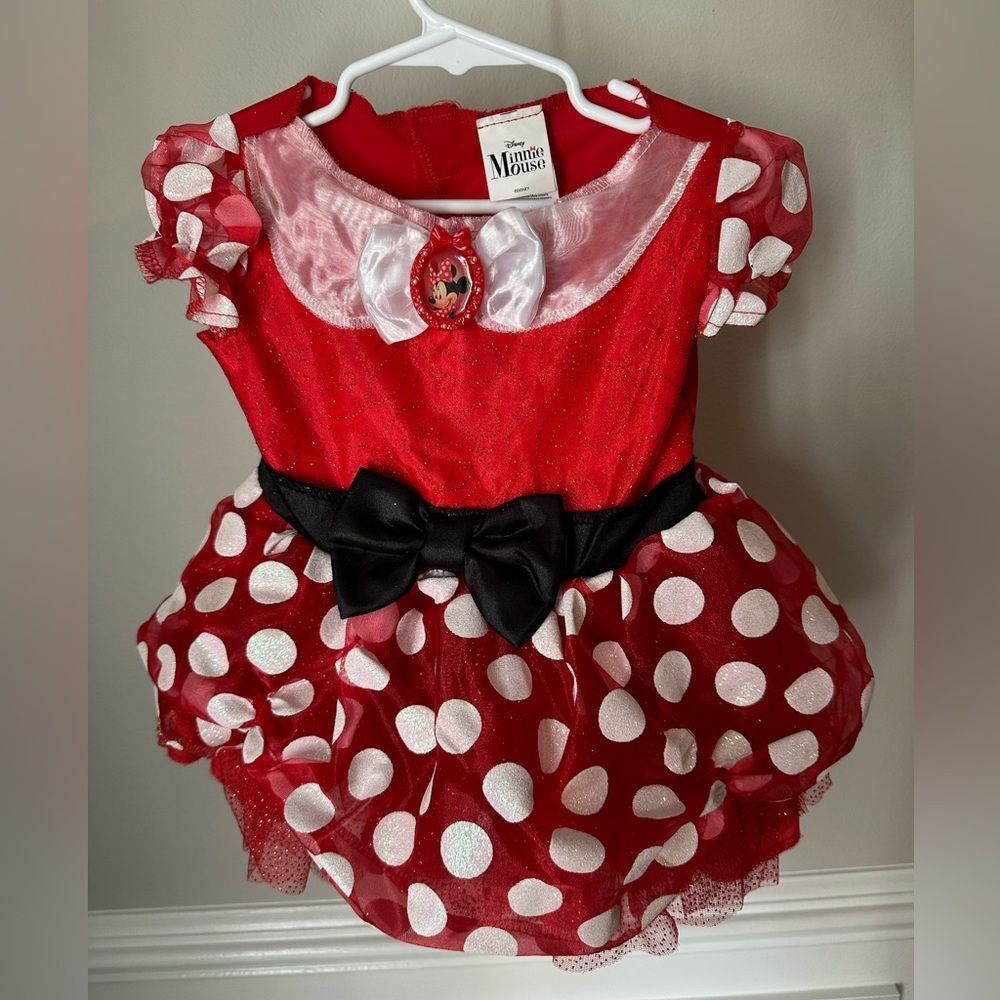 Disney Minnie Mouse Red Polka Dot Dress Up Halloween Costume size 2T